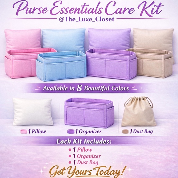Purse Pillow, Organizer, and Dust Bag Bundle (3 piece) Purse Essentials Kit - Picture 2 of 2
